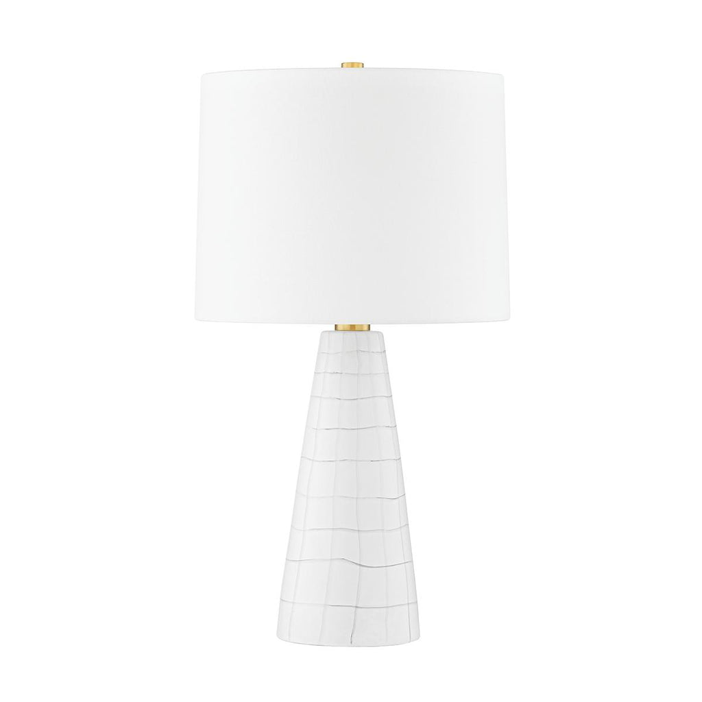 Mitzi MELINDA AGED BRASS/CERAMIC SATIN WHITE 13.75W x 5.25L x 25.75H Table Lamp