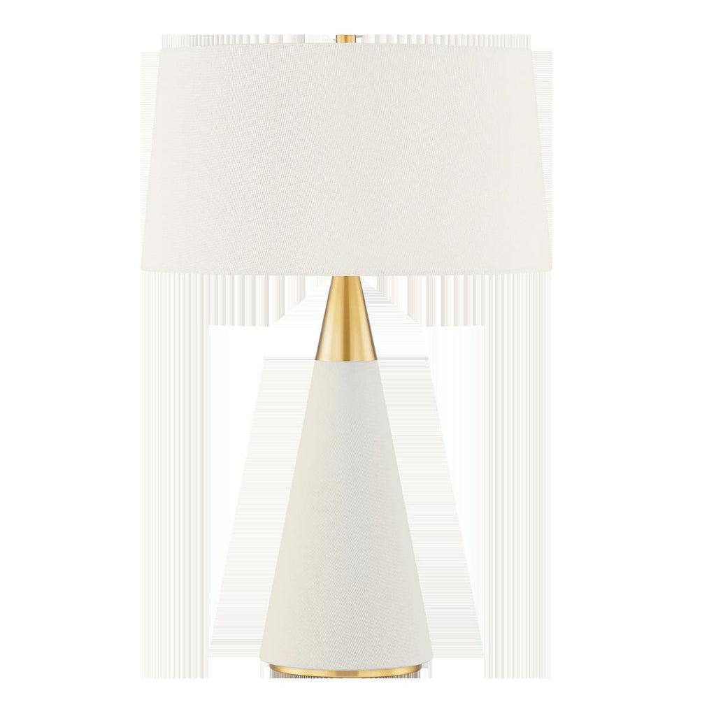 Mitzi JEN AGED BRASS/CREAM LINEN 15.75W x 25L x 24.5H Table Lamp