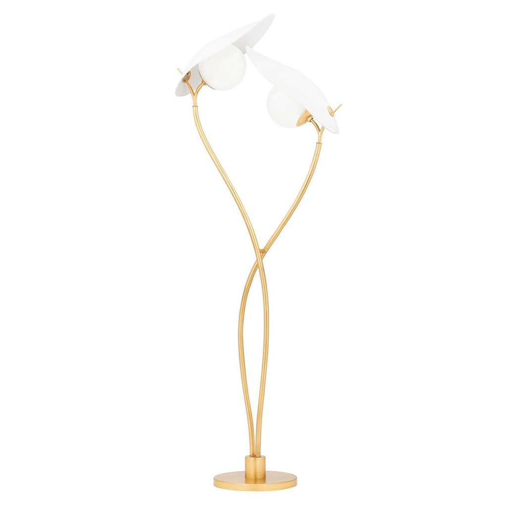 Hudson Valley Lighting Frond GOLD LEAF/TEXTURED ON WHITE COMBO 25.25W x 25.25L x 67.5H Floor Lamp