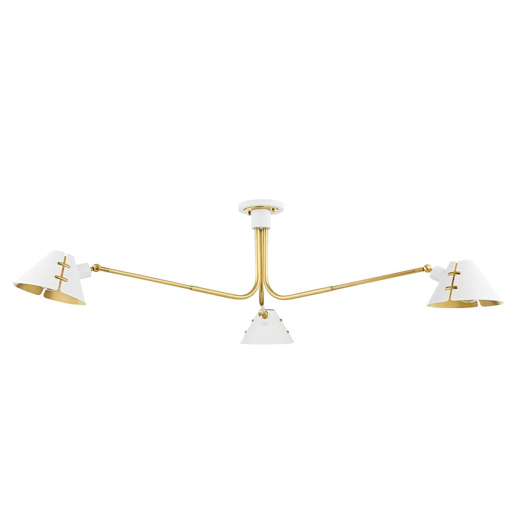 Hudson Valley Lighting Split AGED BRASS/SOFT WHITE 62.5W x 62.5L x 13.25H Semi-Flush Mount