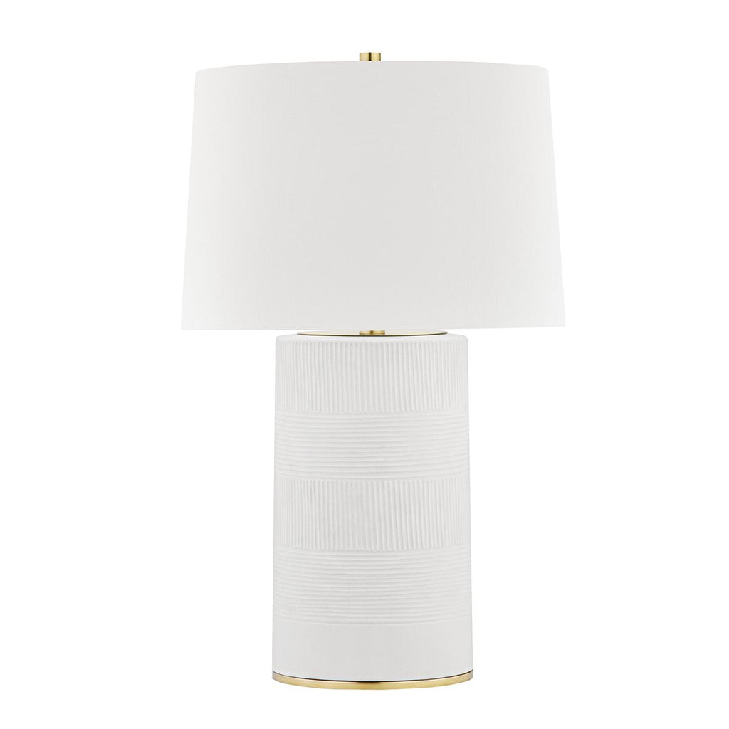 Hudson Valley Lighting Borneo Aged Brass/soft Off White 16W x 16L x 26H Table Lamp