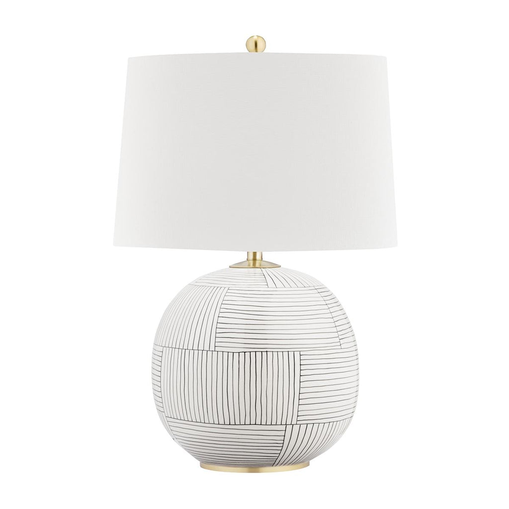 Hudson Valley Lighting Laurel Aged Brass/stripe Combo 17W x 17L x 24H Table Lamp