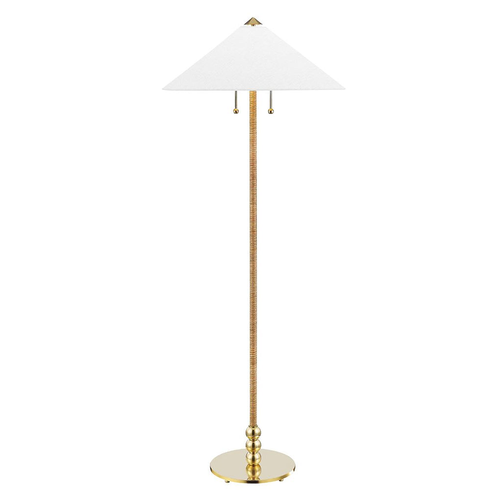 Hudson Valley Lighting Flare Aged Brass 24W x 24L x 62.25H Floor Lamp