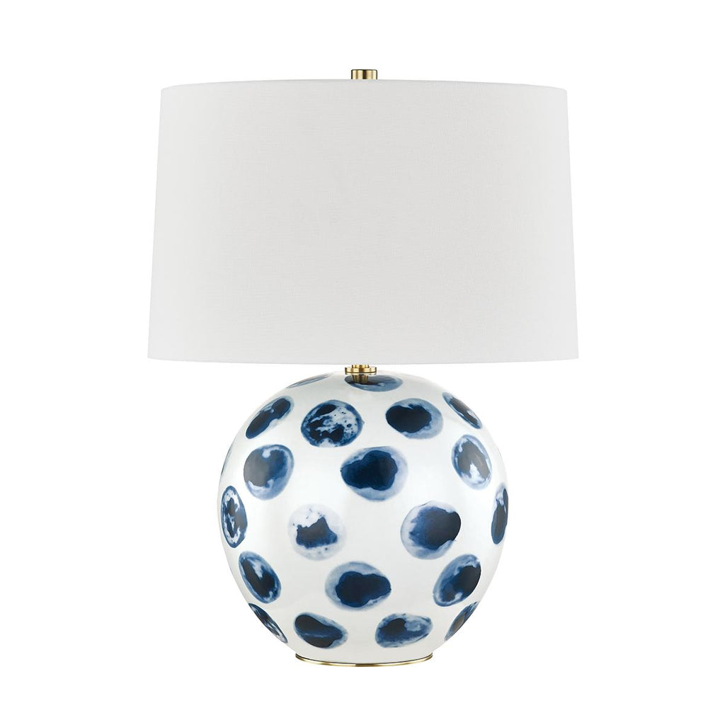 Hudson Valley Lighting Blue Point White Bisque/blue Dots 16W x 16L x 22H Table Lamp