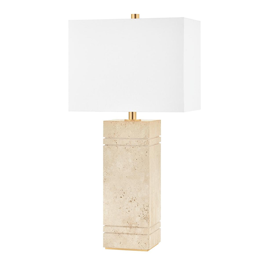 Hudson Valley Lighting Brownsville Aged Brass 13.75W x 13.75L x 27.25H Table Lamp