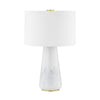 Hudson Valley Lighting Saugerties Aged Brass/Gloss White Ash Ceramic 16.75W X 16.75L X 26H Table Lamp