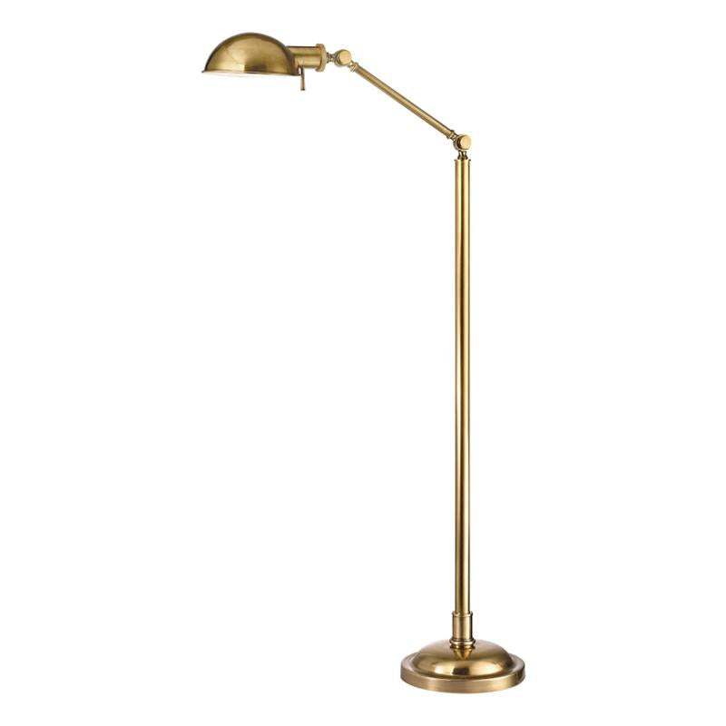 Hudson Valley Lighting Girard Vintage Brass 10W x 10L x 56H Floor Lamp