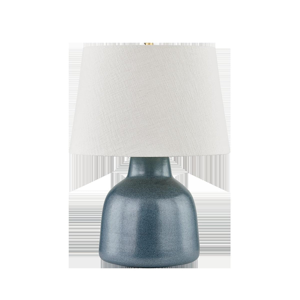 Hudson Valley Lighting RIDGEFIELD AGED BRASS/CERAMIC TEXTURED NAVY 19W x 19L x 26.5H Table Lamp