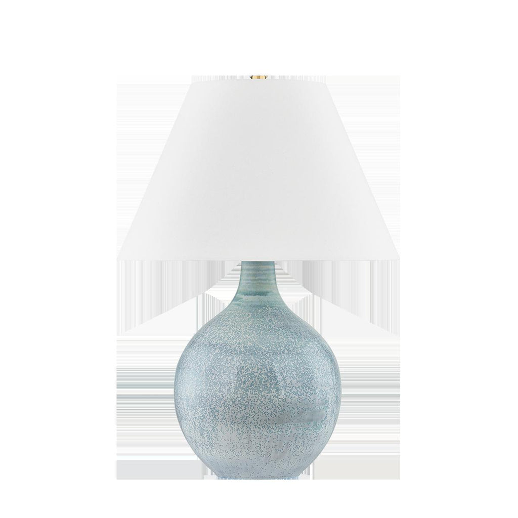 Hudson Valley Lighting KEARNY AGED BRASS/CERAMIC REACTIVE SEAGLASS 19W x 19L x 26.75H Table Lamp