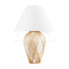 Hudson Valley Lighting Bayonne Vintage Gold Leaf/ Ceramic White With Rattan 21W X 21L X 29H Table Lamp