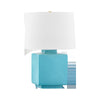 Hudson Valley Lighting Hawley Aged Brass/ Ceramic Gloss Turquoise 15W X 15L X 21H Table Lamp