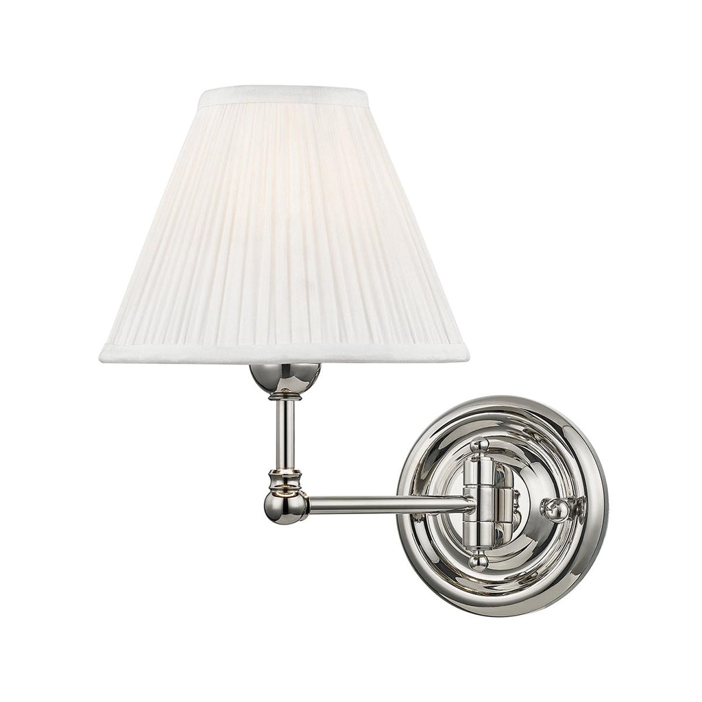 Hudson Valley Lighting Classic No.1 Polished Nickel 7.5W x 7.5L x 10.5H Wall Sconce