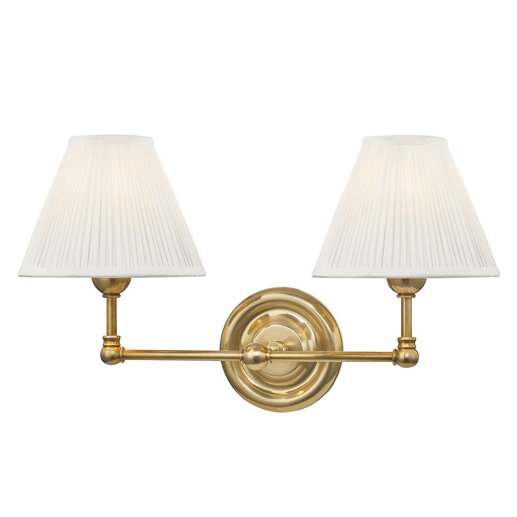 Hudson Valley Lighting Classic No.1 Aged Brass 18.25W x 18.25L x 10.5H Wall Sconce