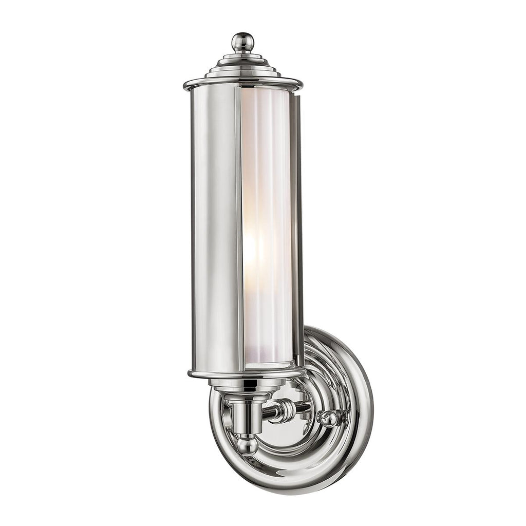 Hudson Valley Lighting Classic No.1 Polished Nickel 4.75W x 4.75L x 12.25H Wall Sconce