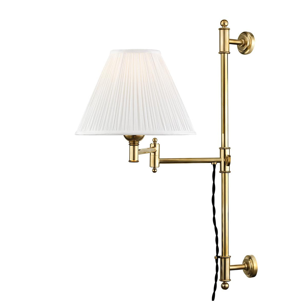 Hudson Valley Lighting Classic No.1 Aged Brass 10W x 10L x 29H Wall Sconce