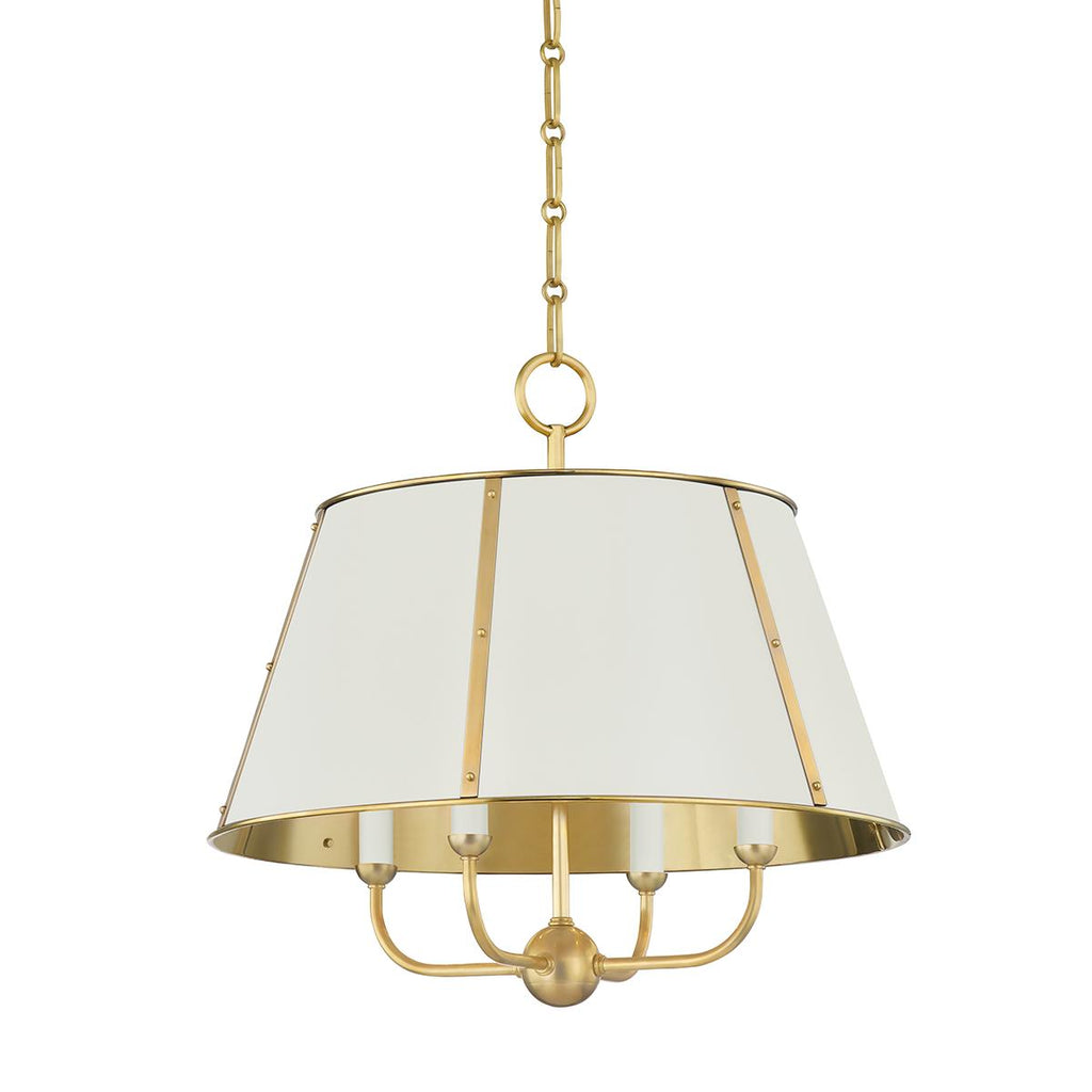 Hudson Valley Lighting Cambridge Aged Brass/off White 20.25W x 20.25L x 19.5H Chandelier