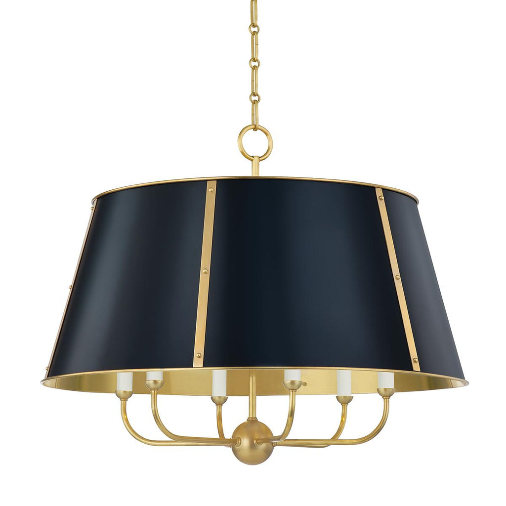 Hudson Valley Lighting Cambridge Aged Brass/darkest Blue 28.5W x 28.5L x 23H Chandelier