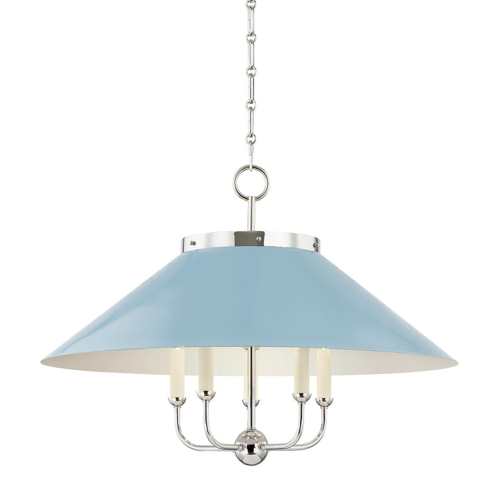 Hudson Valley Lighting Clivedon Polished Nickel/blue Bird 27.5W x 27.5L x 20.25H Chandelier