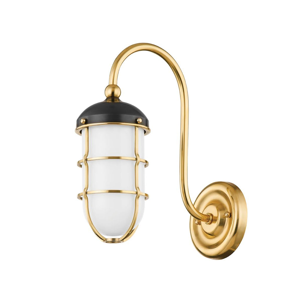 Hudson Valley Lighting Holkham Aged Brass 4.75W x 4.75L x 12.75H Wall Sconce