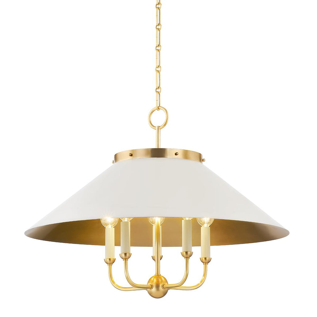 Hudson Valley Lighting Clivedon Aged Brass/off White 27.5W x 27.5L x 20.25H Chandelier