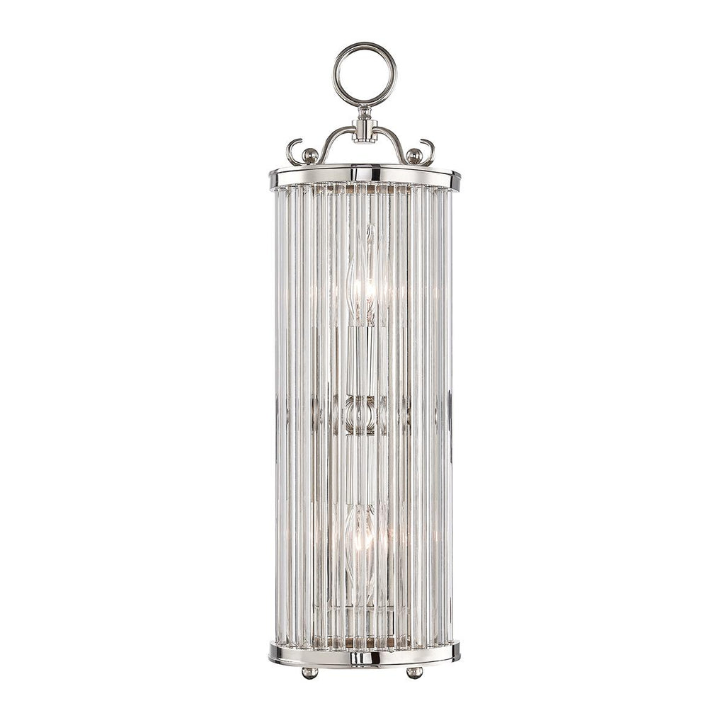 Hudson Valley Lighting Glass No.1 Polished Nickel 5.75W x 5.75L x 19H Wall Sconce