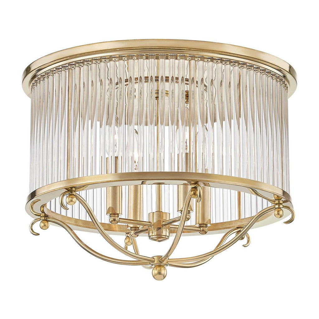 Hudson Valley Lighting Glass No.1 Aged Brass 19W x 19L x 12.75H Semi-Flush Mount