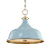 Hudson Valley Lighting Painted No.1 Aged Brass/Blue Bird 18W X 18L X 16H Pendant