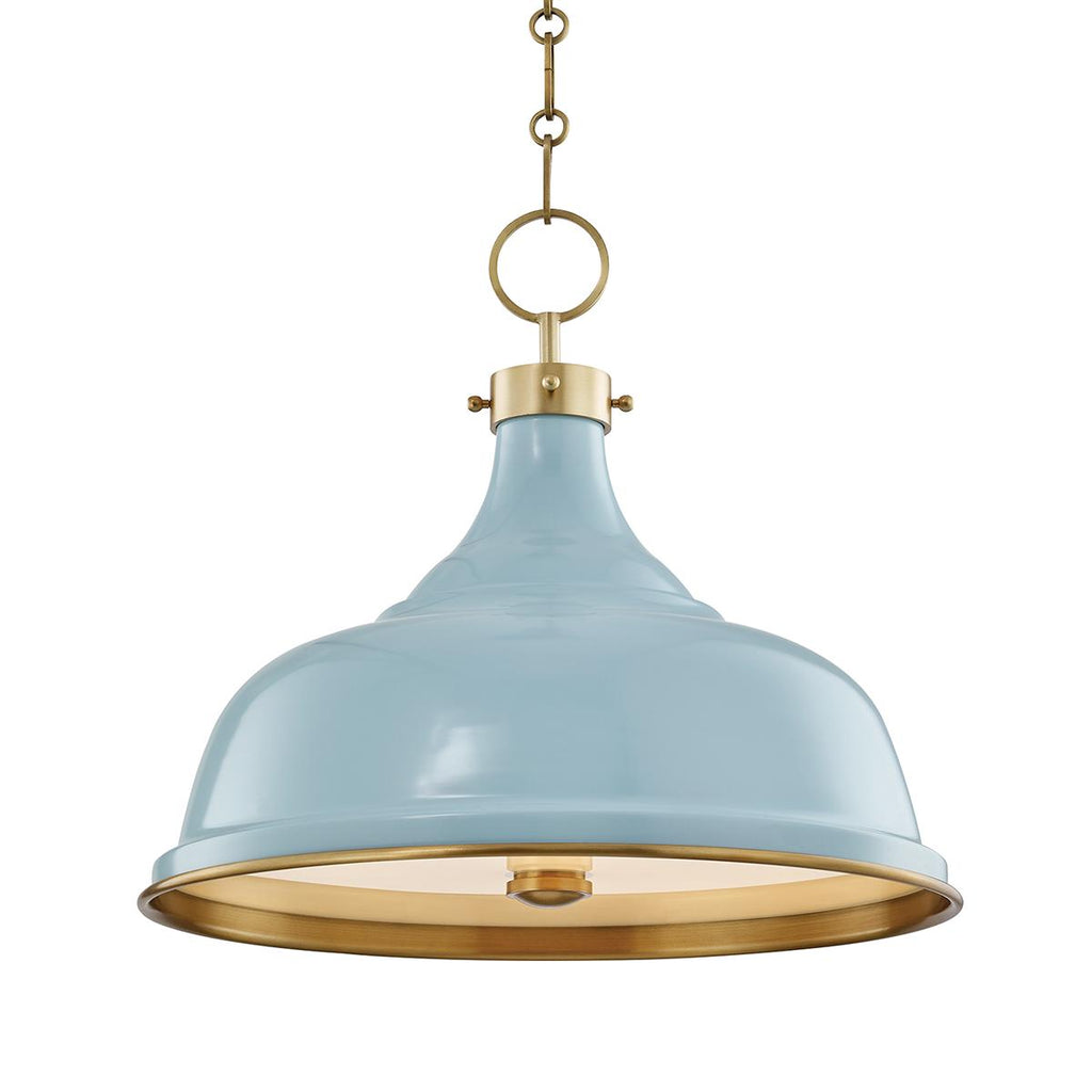 Hudson Valley Lighting Painted No.1 Aged Brass/blue Bird 18W x 18L x 16H Pendant