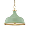 Hudson Valley Lighting Painted No.1 Aged Brass/Leaf Green Combo 18W X 18L X 16H Pendant