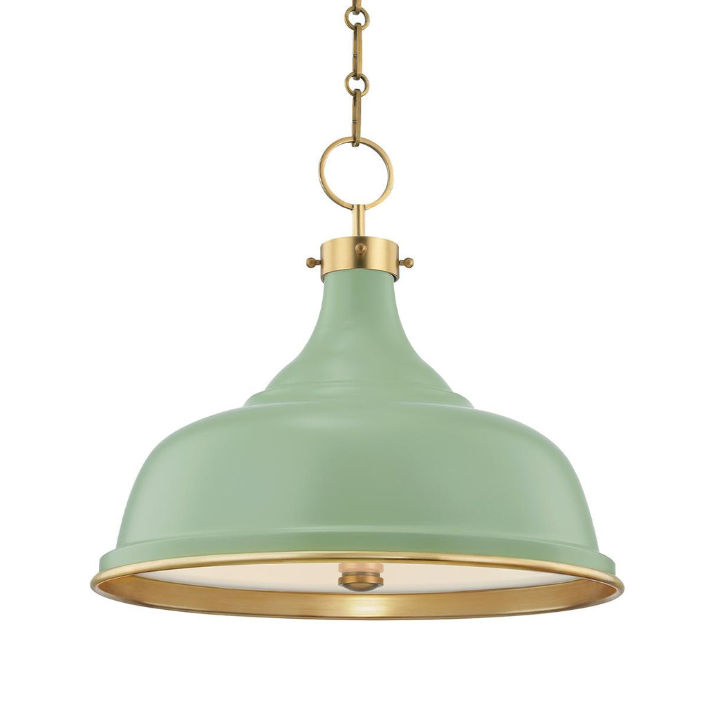 Hudson Valley Lighting Painted No.1 Aged Brass/leaf Green Combo 18W x 18L x 16H Pendant