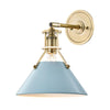 Hudson Valley Lighting Painted No.2 Aged Brass/Blue Bird 9.5W X 9.5L X 11.75H Wall Sconce