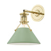 Hudson Valley Lighting Painted No.2 Aged Brass/Leaf Green Combo 9.5W X 9.5L X 11.75H Wall Sconce