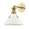 Hudson Valley Lighting Painted No.2 Aged Brass/Off White 9.5W X 9.5L X 11.75H Wall Sconce