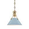 Hudson Valley Lighting Painted No.2 Aged Brass/Blue Bird 9.5W X 9.5L X 9.25H Pendant