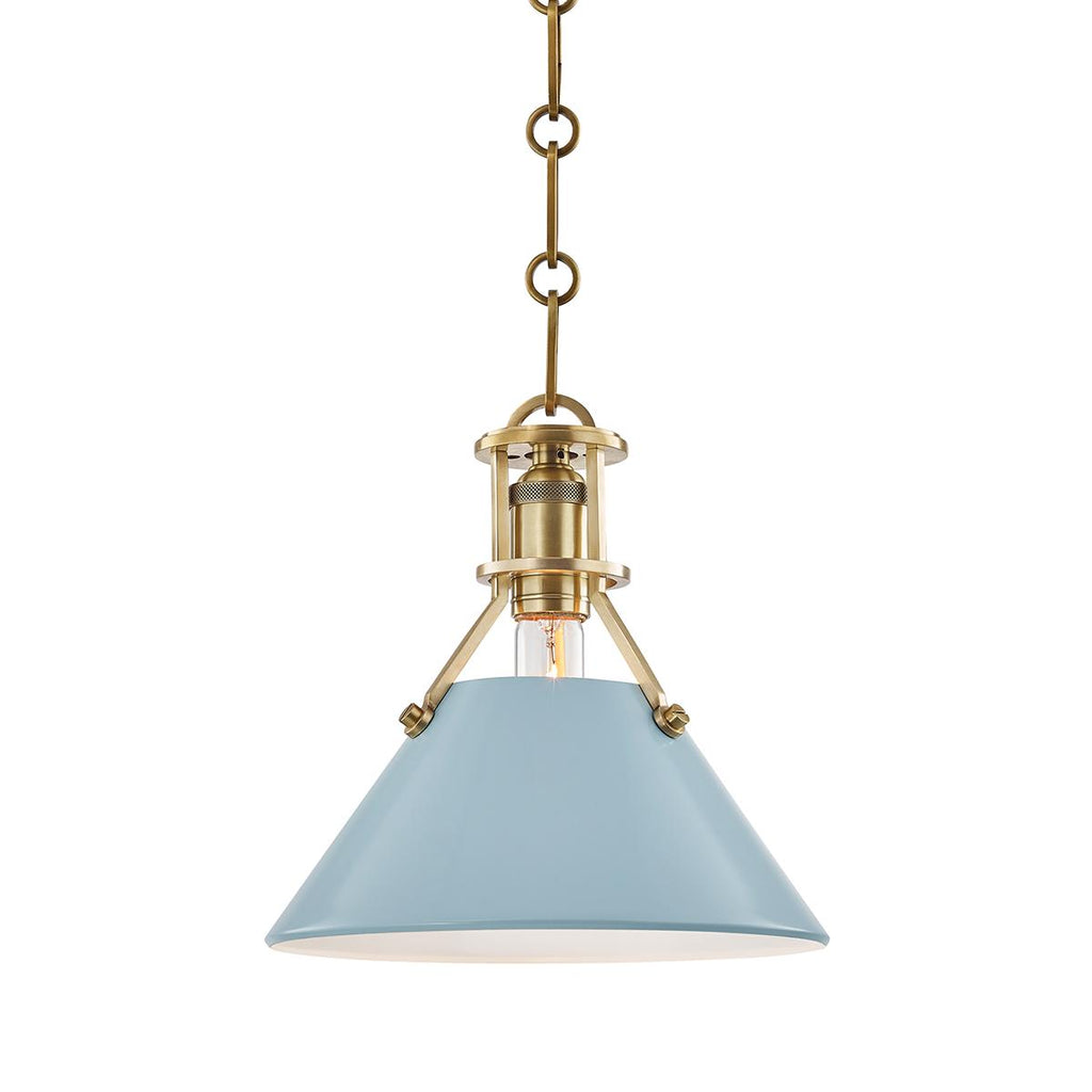 Hudson Valley Lighting Painted No.2 Aged Brass/blue Bird 9.5W x 9.5L x 9.25H Pendant