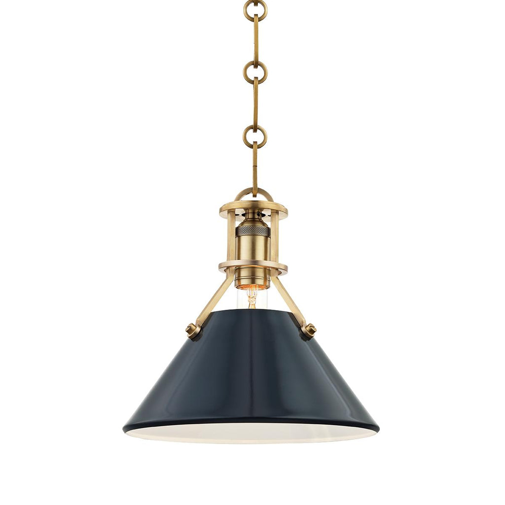 Hudson Valley Lighting Painted No.2 Aged Brass/darkest Blue 9.5W x 9.5L x 9.25H Pendant