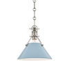 Hudson Valley Lighting Painted No.2 Polished Nickel/Blue Bird 9.5W X 9.5L X 9.25H Pendant