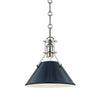 Hudson Valley Lighting Painted No.2 Polished Nickel/Darkest Blue 9.5W X 9.5L X 9.25H Pendant