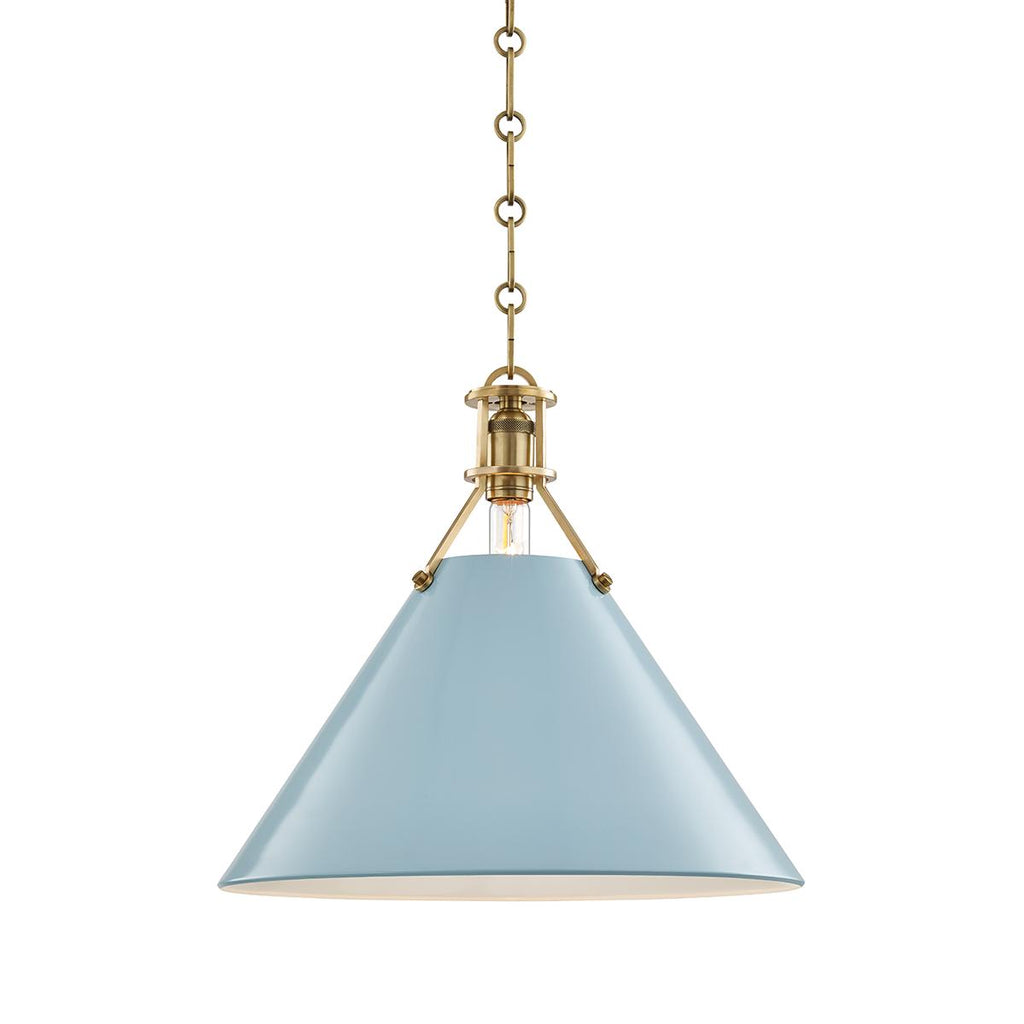 Hudson Valley Lighting Painted No.2 Aged Brass/blue Bird 16W x 16L x 14.5H Pendant