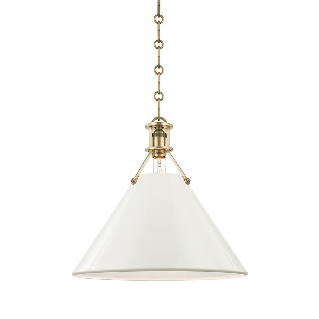 Hudson Valley Lighting Painted No.2 Aged Brass/off White 16W x 16L x 14.5H Pendant