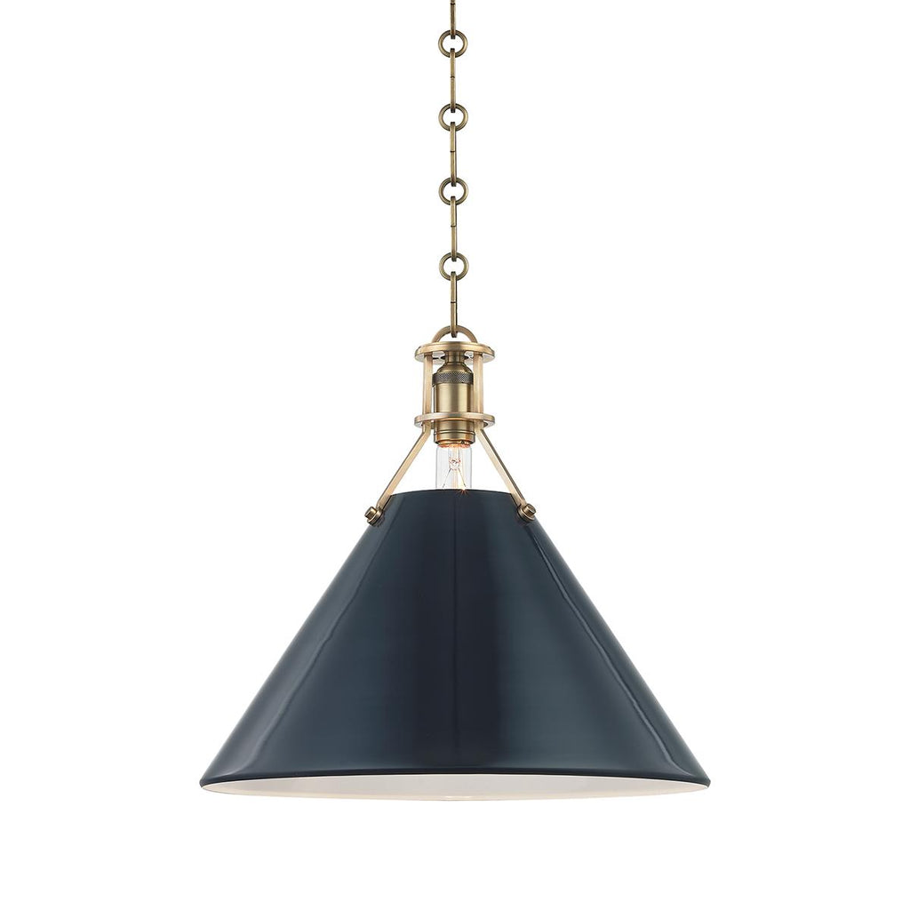 Hudson Valley Lighting Painted No.2 Aged Brass/darkest Blue 16W x 16L x 14.5H Pendant