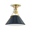 Hudson Valley Lighting Painted No.2 Aged Brass/Darkest Blue 9.5W X 9.5L X 11H Semi-Flush Mount