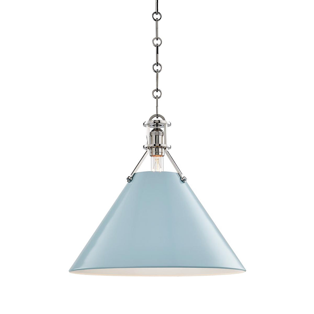 Hudson Valley Lighting Painted No.2 Polished Nickel/blue Bird 16W x 16L x 14.5H Pendant