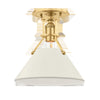 Hudson Valley Lighting Painted No.2 Aged Brass/Off White 9.5W X 9.5L X 11H Semi-Flush Mount