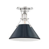 Hudson Valley Lighting Painted No.2 Polished Nickel/Darkest Blue 9.5W X 9.5L X 11H Semi-Flush Mount