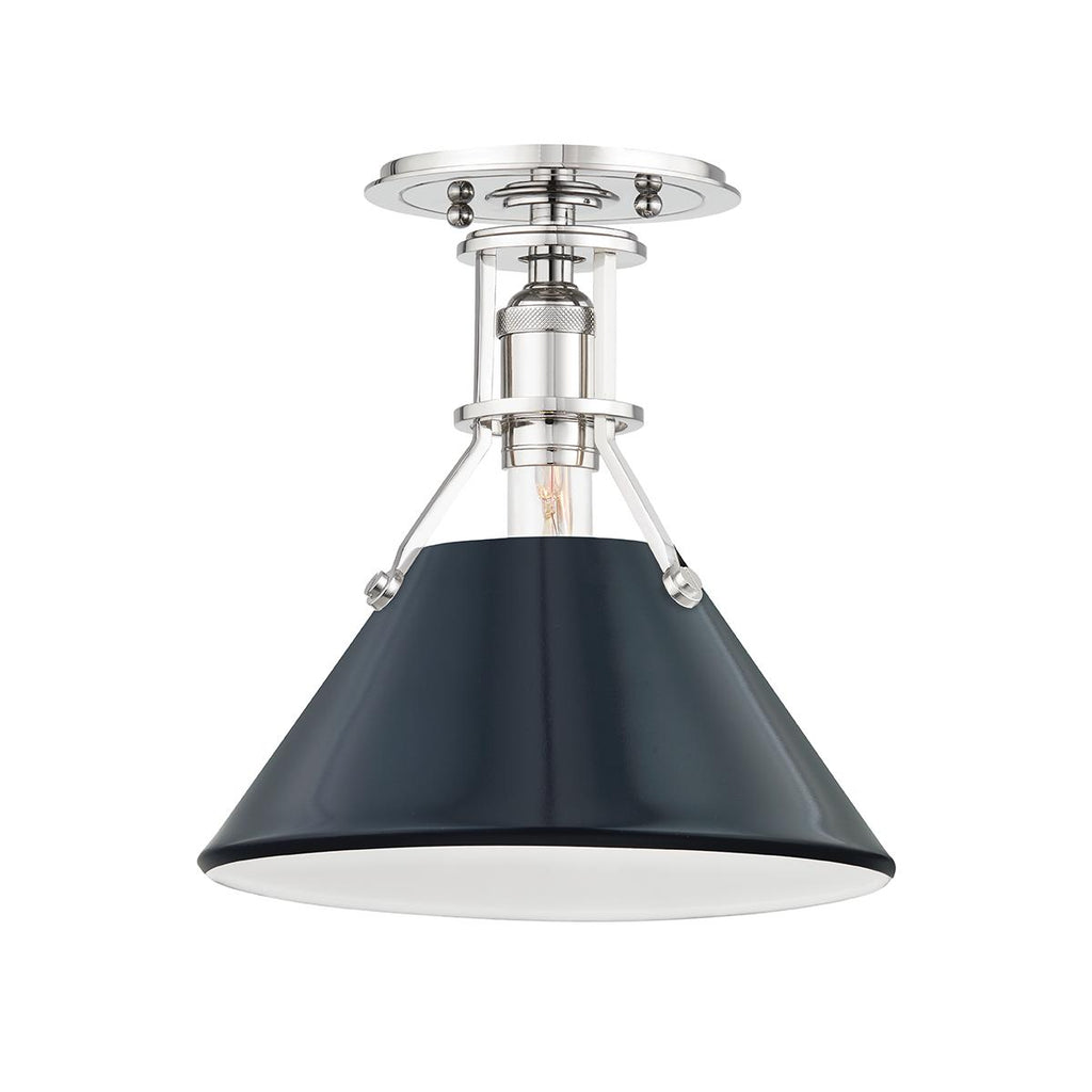 Hudson Valley Lighting Painted No.2 Polished Nickel/darkest Blue 9.5W x 9.5L x 11H Semi-Flush Mount