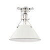 Hudson Valley Lighting Painted No.2 Polished Nickel/Off White 9.5W X 9.5L X 11H Semi-Flush Mount