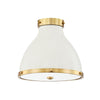 Hudson Valley Lighting Painted No. 3 Aged Brass/Off White 12.5W X 12.5L X 11H Flush Mount