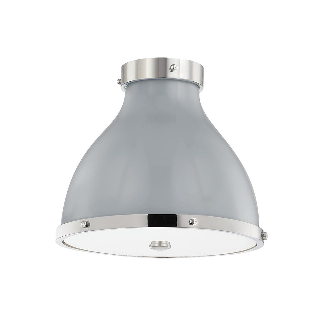 Hudson Valley Lighting Painted No. 3 Polished Nickel/parma Gray Combo 12.5W x 12.5L x 11H Flush Mount