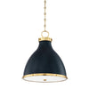 Hudson Valley Lighting Painted No. 3 Aged Brass/Darkest Blue 16.5W X 16.5L X 18.5H Pendant